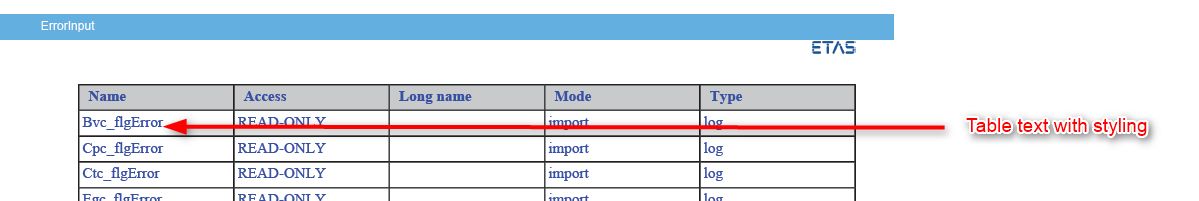pdf styling table example