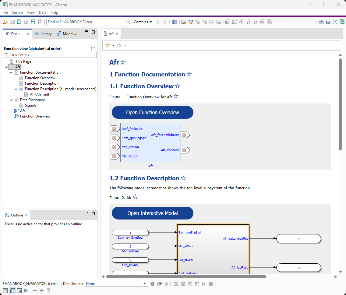 Generated EHANDBOOK Container in EHANDBOOK-NAVIGATOR