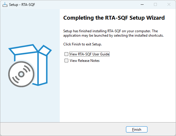 Installation complete page of the Windows installer